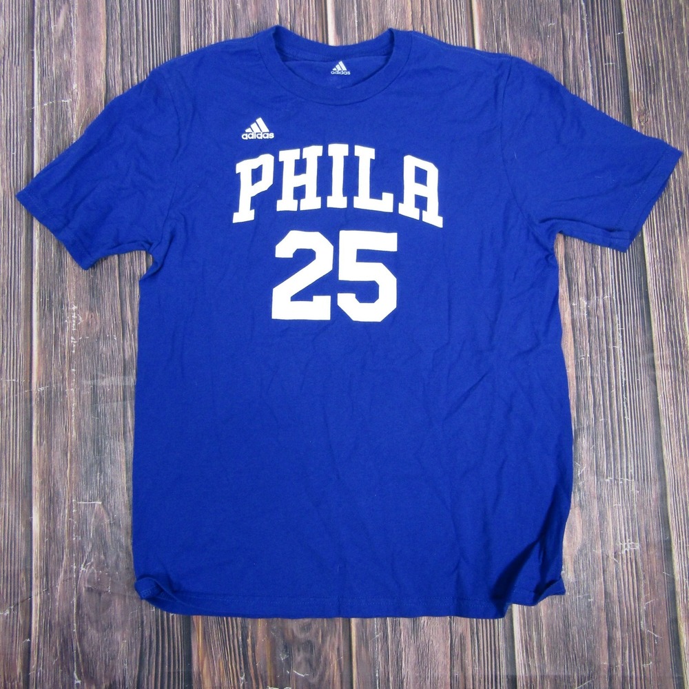 Philadelphia 76ers Shirt Youth XL Blue NBA Basketball Simmons 25 Adidas Tee